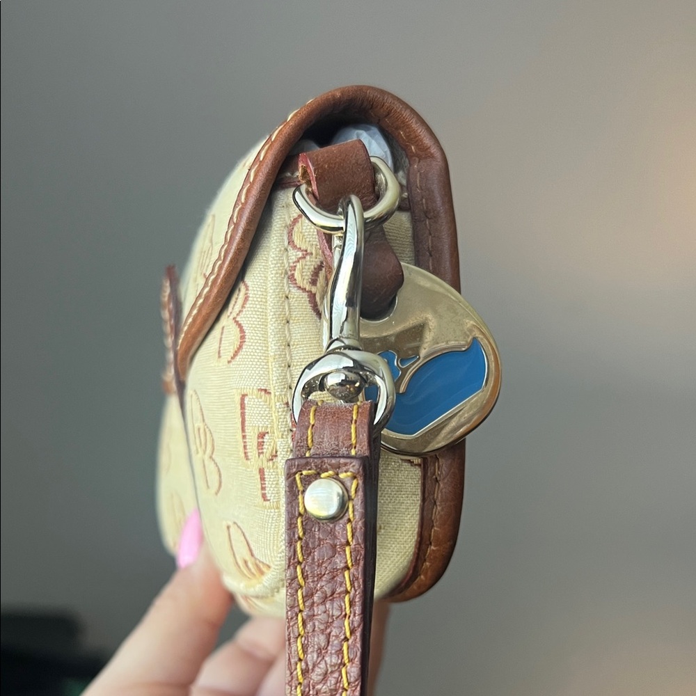 Dooney & Bourke Beige and Brown Monogram Wristlet - Picture 2 of 6
